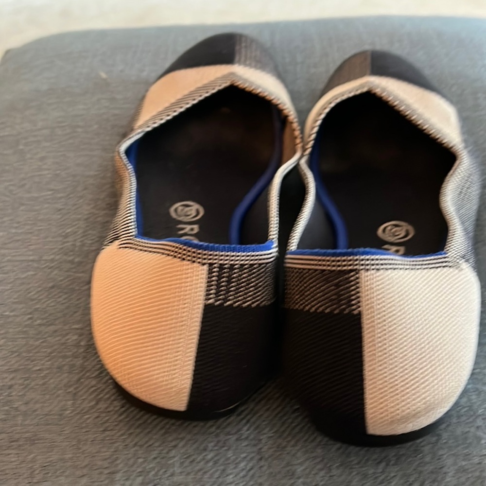 Rothy’s black and white cap toe flats size 9